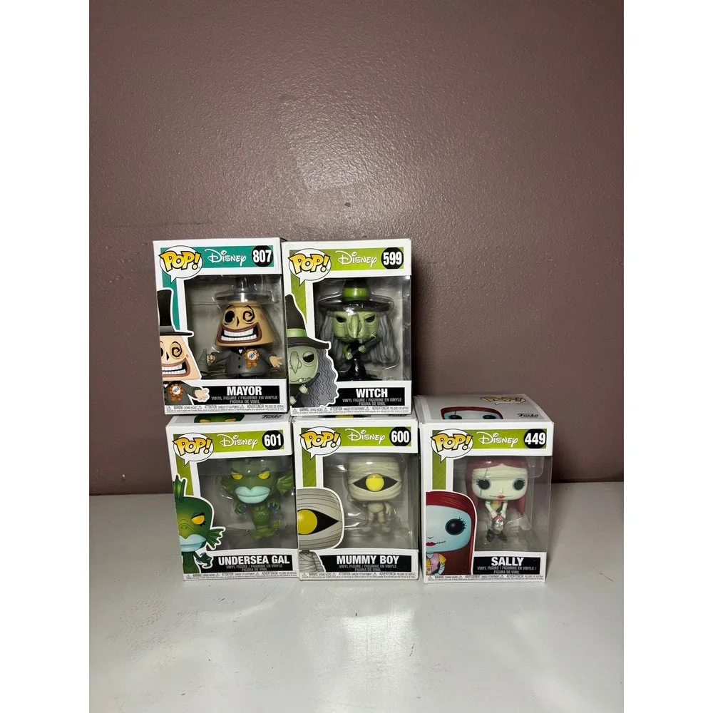 Funko Pop Disney Nightmare Before Christmas Lot Mayor Witch Sally Mummy Boy 5pc